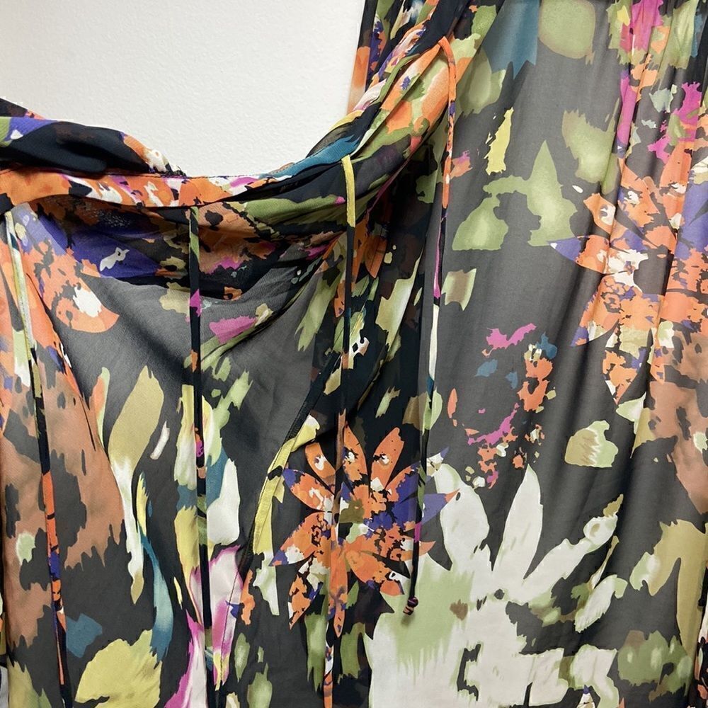 CAbi Cascading Ruffles Tie front Blouse Size S - Picture 6 of 9